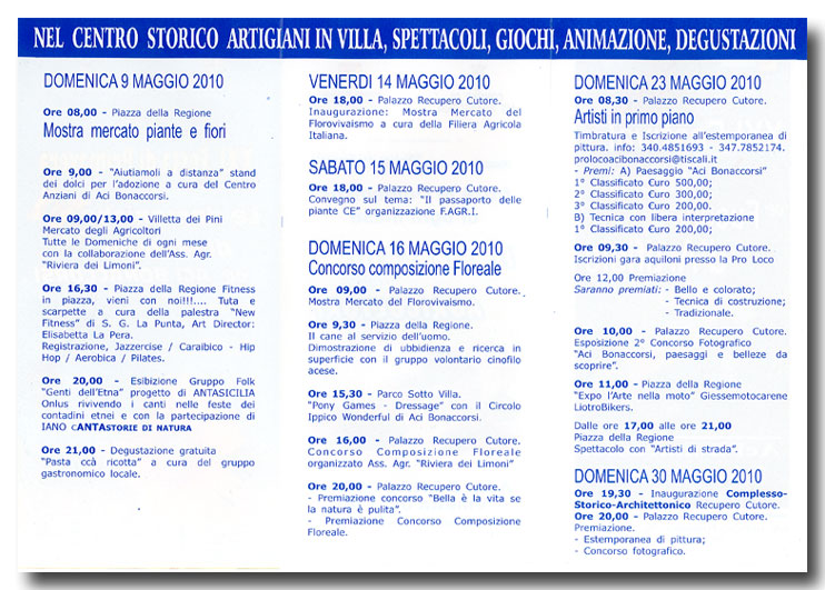 programma eventi 2010