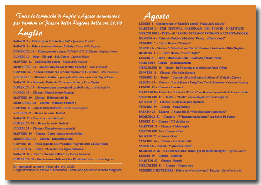 programma evento